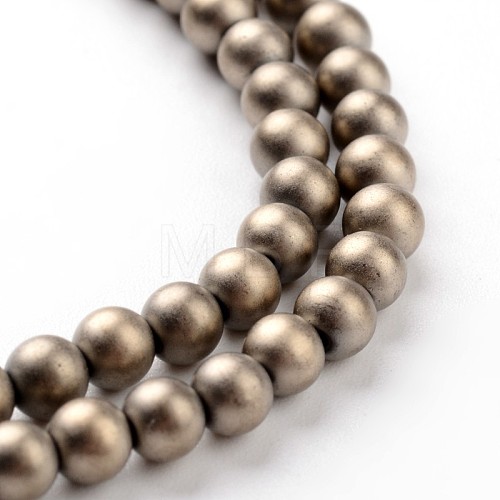 Non-magnetic Synthetic Hematite Beads Strands G-A140-17-3mm-1