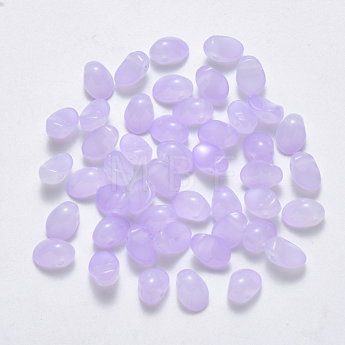 Spray Painted Imitation Jade Glass Charms GLAA-R211-05-J03-1