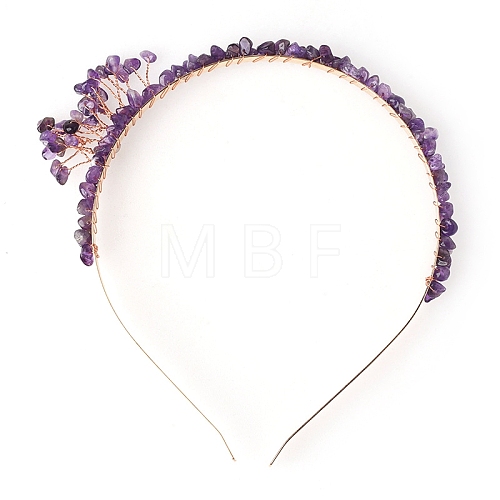 Amethyst with Metal Hair Bands PW-WG4CD56-07-1