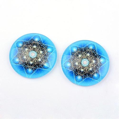 Glass Cabochons GGLA-L012-25mm-19-1