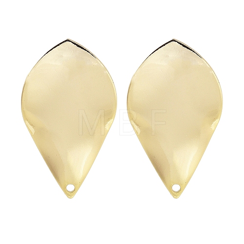 Brass Stud Earrings Findings EJEW-B063-02G-02-1