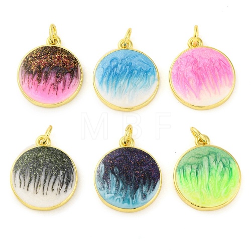 Brass Enamel Pendants KK-S401-07G-1