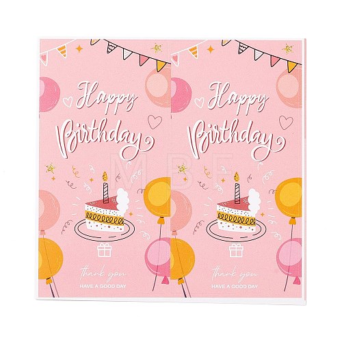 Rectangle Happy Birthday Theme Paper Stickers DIY-B041-23C-1