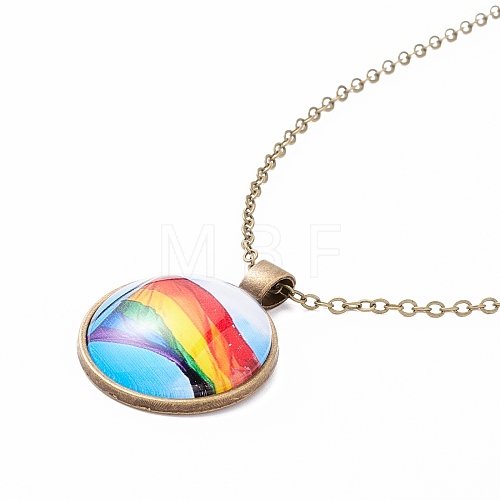 Rainbow Pride Necklace NJEW-F290-01D-1