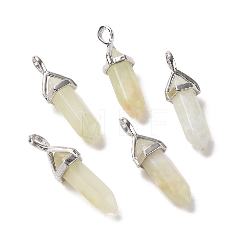 Natural New Jade Pointed Pendants G-K329-38P-1