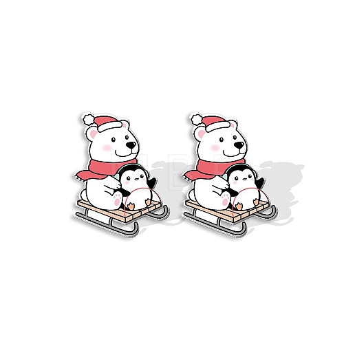 Acrylic Bear Stud Earrings for Women PW-WG3A9FD-13-1