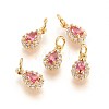 Brass Cubic Zirconia Charms LS-KK-E772-14A-G-2