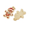 Christmas Brass Enamel Pendants KK-L255-17G-02-2
