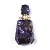 Assembled Synthetic Pyrite and Imperial Jasper Openable Perfume Bottle Pendants G-R481-13B-2