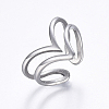 Hollow 304 Stainless Steel Cuff Finger Rings RJEW-H126-46P-19mm-1