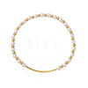 Brass & Imitation Pearl Round Beads Stretch Bracelets QX7837-2-1