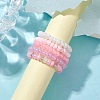 5Pcs 5 Color Glass Seed Beaded Stretch Finger Rings RJEW-JR00665-4