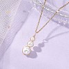 White Round Shell PearlBeaded Pendant 304 Stainless Steel Cable Chain Necklaces for Women NJEW-JN05795-1