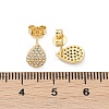 Teardrop Brass Micro Pave Clear Cubic Zirconia Stud Earrings EJEW-Z091-01G-5