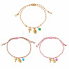 3Pcs 3 Colors Bohemian Brass Religon Cross Virgin Charm Bracelet Sets DS9557-2-1