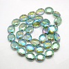 Faceted Electroplate Crystal Glass Oval Beads Strands X-EGLA-F059B-10-2