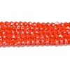 Opaque Solid Color Electroplate Glass Beads Strands EGLA-A039-P4mm-A03-1