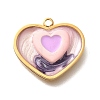 Brass Enamel Pendants STAS-Q347-01G-B-1-1