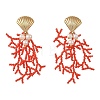 Glass Seed Beaded Stud Earrings for Women EJEW-MZ00781-01-3
