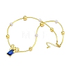 Rack Plating Brass & ABS Plastic Pearl Beads Bowknot Pendant Necklaces NJEW-C059-05G-2