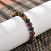 Natural Dyed & Heated Chalcedony Imitation Tourmaline Beaded Stretch Bracelets for Women Men BJEW-F483-03-1-3