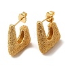 Real 18K Gold Plated Brass Stud Earrings EJEW-G382-10B-G-1