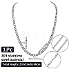 1Pc 304 Stainless Steel Cuban Link Chain Necklaces for Men Women NJEW-SP0001-23C-2