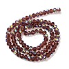 Electroplate Transparent Glass Beads Strands EGLA-A046-01B-14-3
