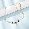 Natural Tiger Eye Chip and Rice Natural Pearl Beaded Necklaces GG-CBA3297-15G-A-3