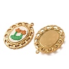 304 Stainless Steel & Cloth Embroidered Pendants FB-CBAFBAF-13G-03-2