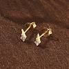 925 Sterling Silver Clear Cubic Zirconia Stud Earrings EJEW-Q032-01F-G-2