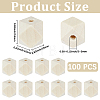 100Pcs Unfinished Wood Faceted Cube Beads WOOD-PA0001-75A-2