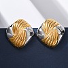 304 Stainless Steel Two Tone Stud Earrings EJEW-Z109-05GP-02-1