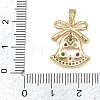 Christmas Brass Micro Pave Cubic Zirconia Pendants KK-K413-02G-3
