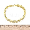 Brass Micro Pave Clear Cubic Zirconia Flat Round Link Chain Bracelets for Women BJEW-A034-01G-4