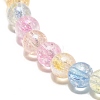 Sparkling Crackle Glass Round Beads Stretch Bracelets Set BJEW-JB07189-15