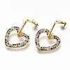 Brass Micro Pave Cubic Zirconia Dangle Stud Earrings EJEW-S208-130A-NF-2