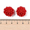 Synthetic Coral 3D Flower Rose Beads CORA-L046-D08-3