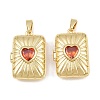 Brass & Glass Locket Pendants CU-CBA415D-03G-1