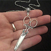 Vintage Alloy Scissors Shaped Pendant Necklaces for Women FS-WG6A66B-01-3