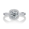 Rhodium Plated 925 Sterling Silver Micro Pave Moissanite Adjustable Rings for Women WGFA800-03-4