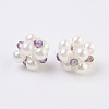 Imitation Pearl and Glass Beads Woven Beads LAMP-K032-B04-1