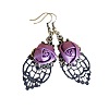 Alloy Rose Lace Ribbon Dangle Earrings FS-WGCF5EC-01-4