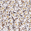 500Pcs Plating Acrylic Beads PACR-TADJ0001-01H-2