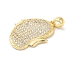 Brass Micro Pave Clear Cubic Zirconia Pendants KK-Z073-21G-2