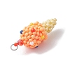 Glass Seed Beaded Ice Cream Pendants PALLOY-MZ00550-03-4