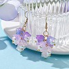 Glass Flower Dangle Earrings EJEW-JE05661-02-2