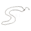 304 Stainless Steel Paperclip Chain Necklaces for Women Men NJEW-G161-01P-4