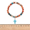 Unisex Synthetic Mixed Stone Bracelets BJEW-JB13626-4