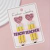 Teachers' Day Printed Acrylic Stud Dangle Earrings for Women WGAB7A7-03-2